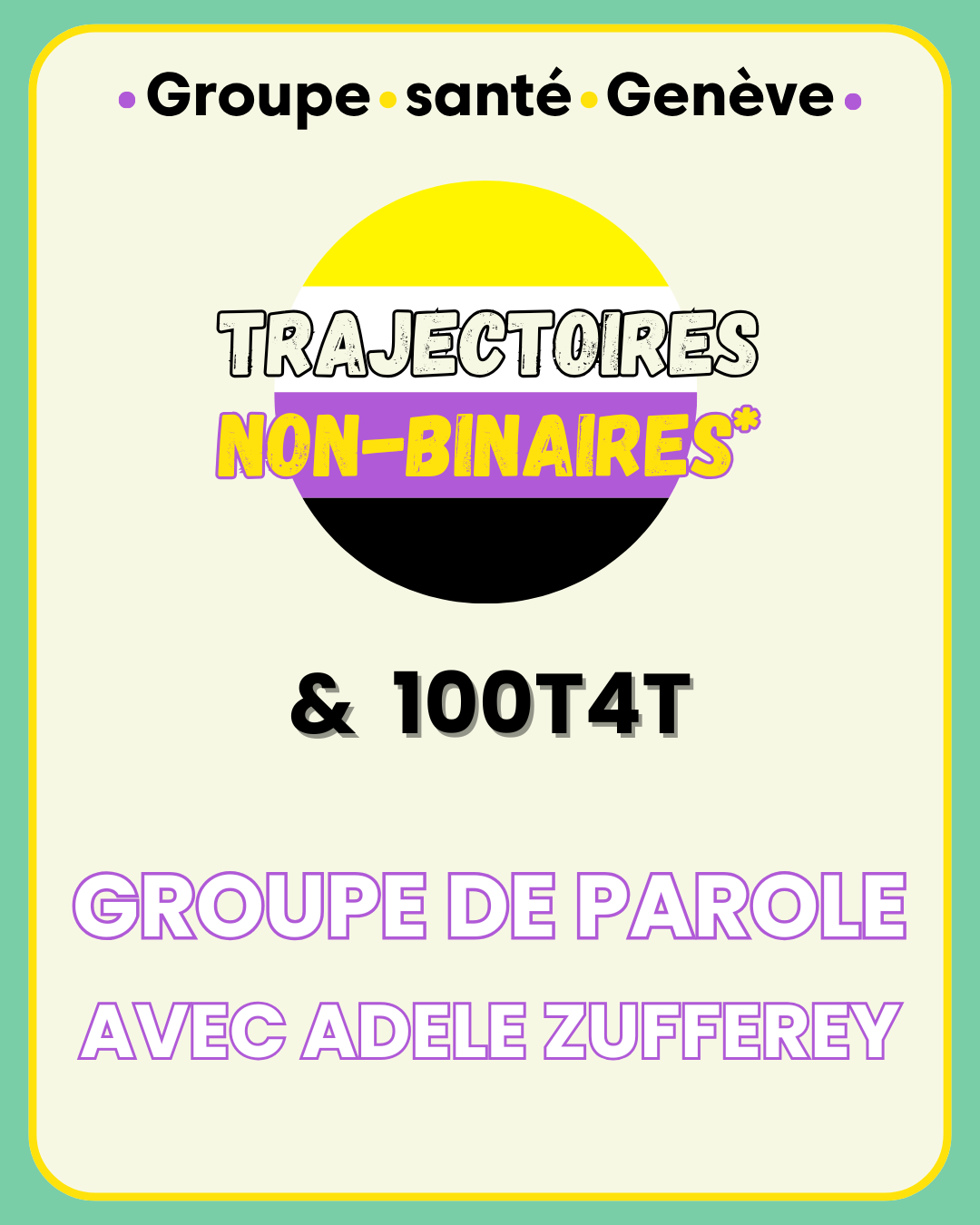 Groupe de parole – 100T4T et TJNB