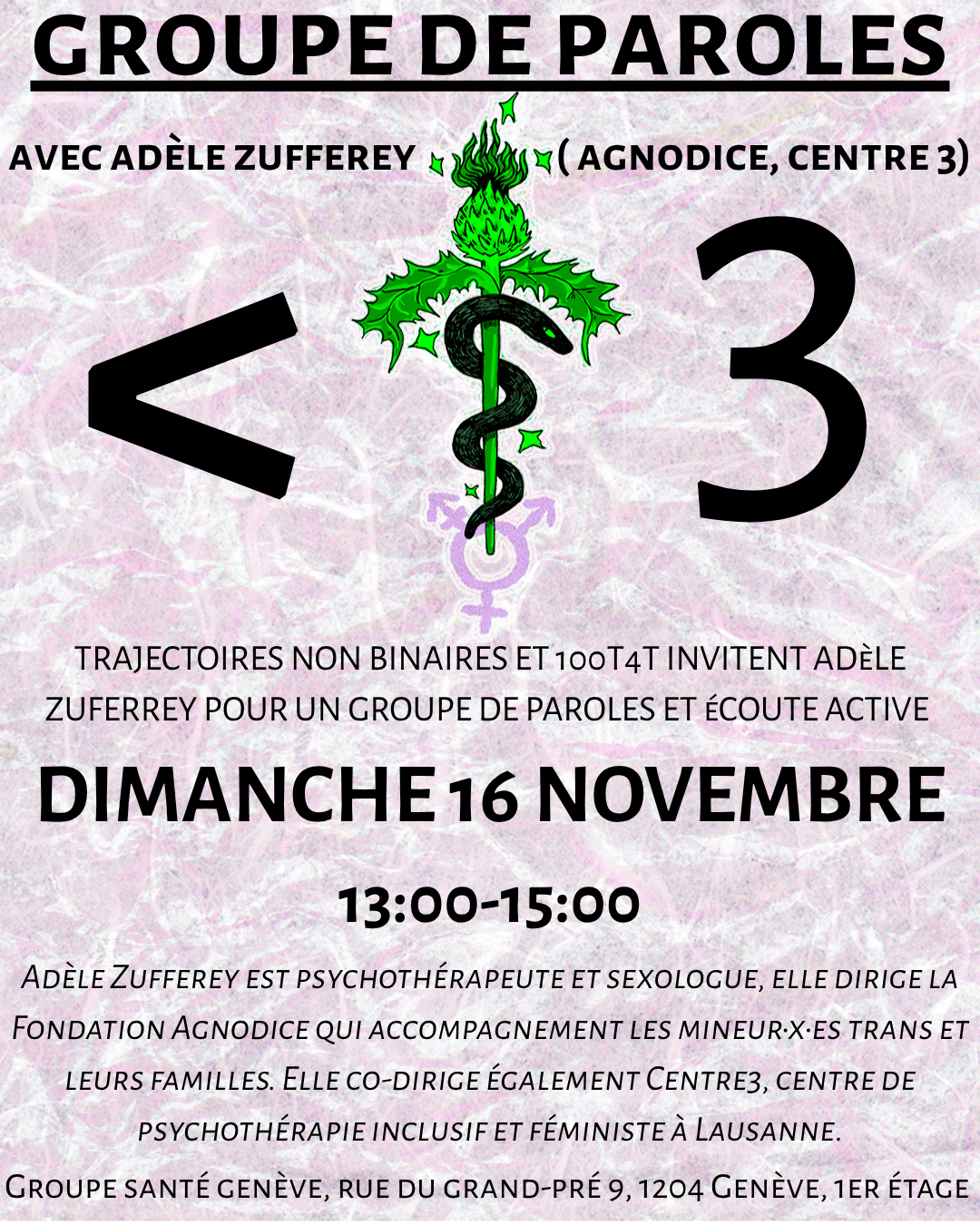 Groupe de parole – 100T4T et TJNB