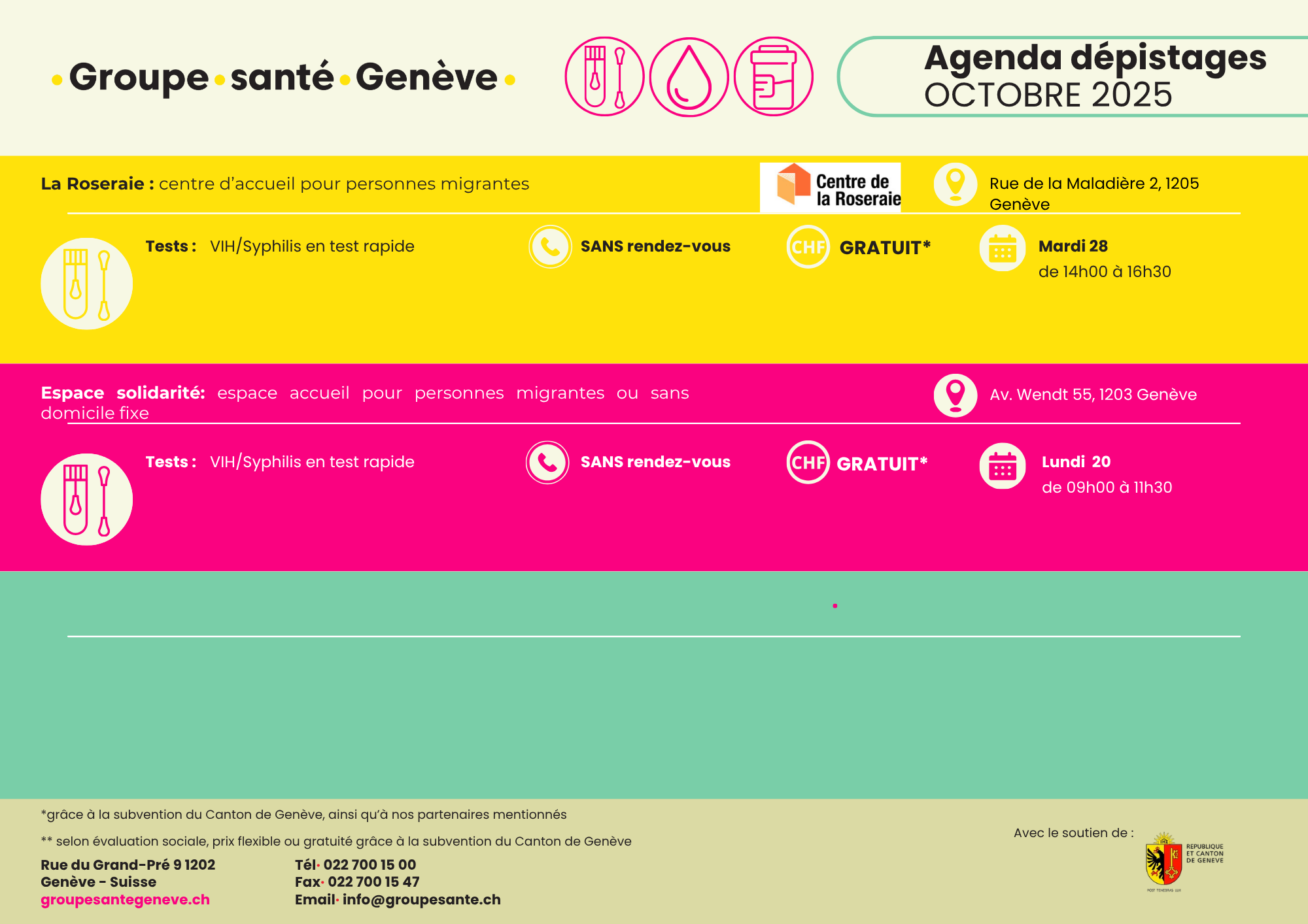 Agenda de detección de octubre
