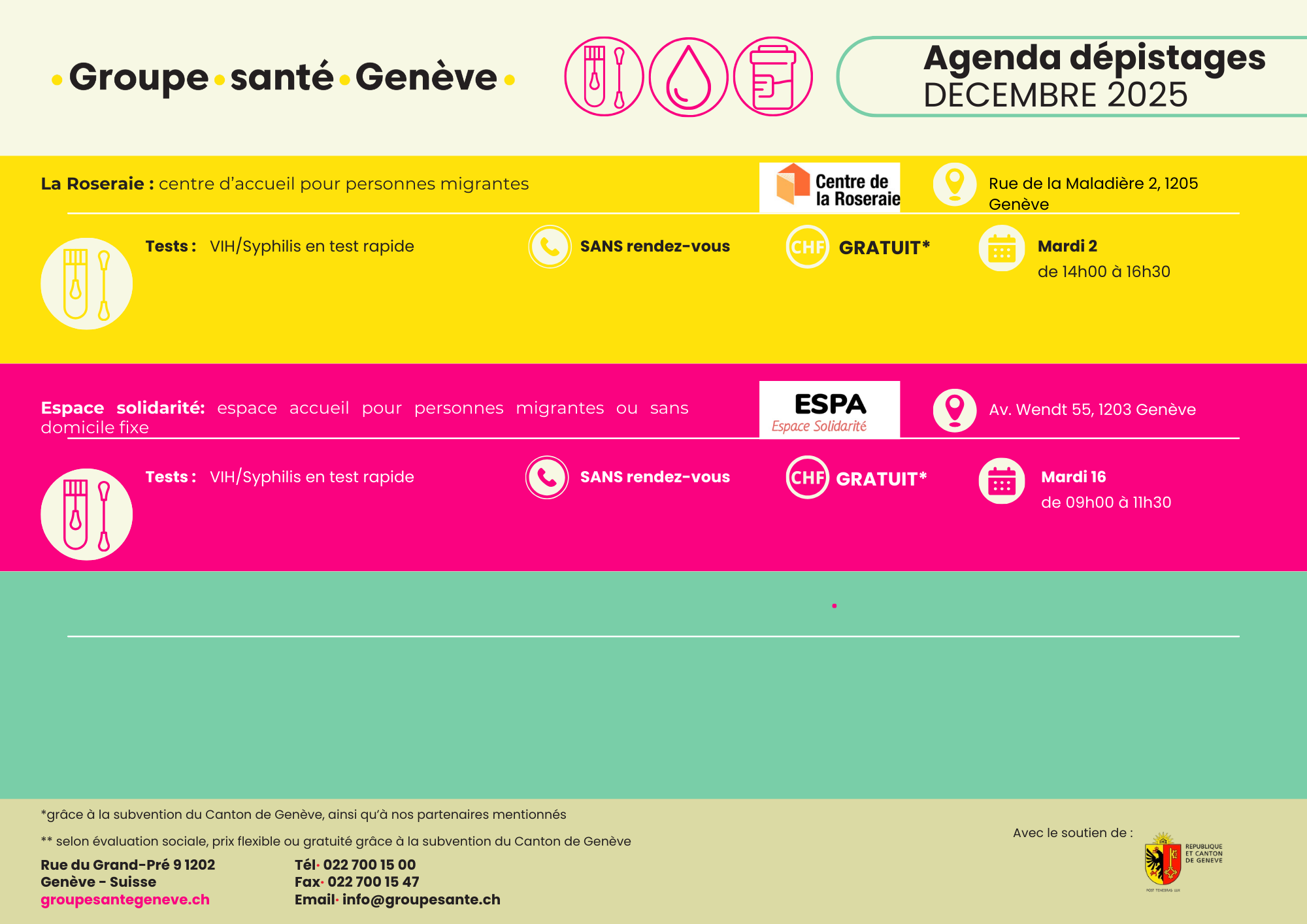 Agenda de detección de diciembre