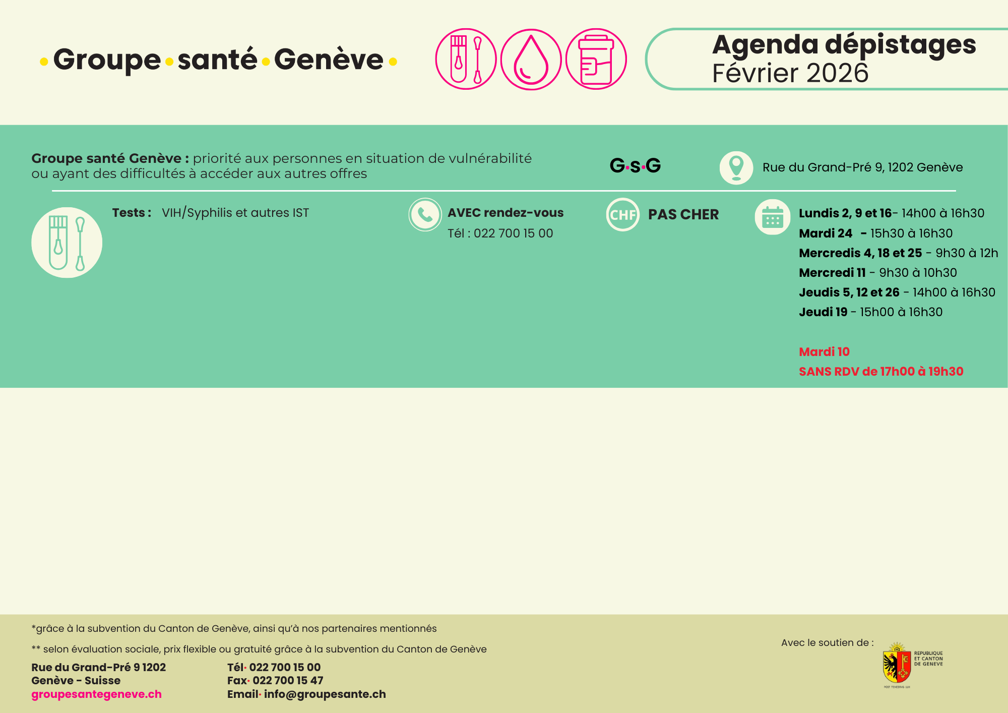 Agenda de detección del mes