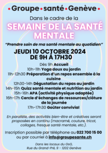 Prendre soin de ma santé mentale au quotidien - jeudi 10 octobre