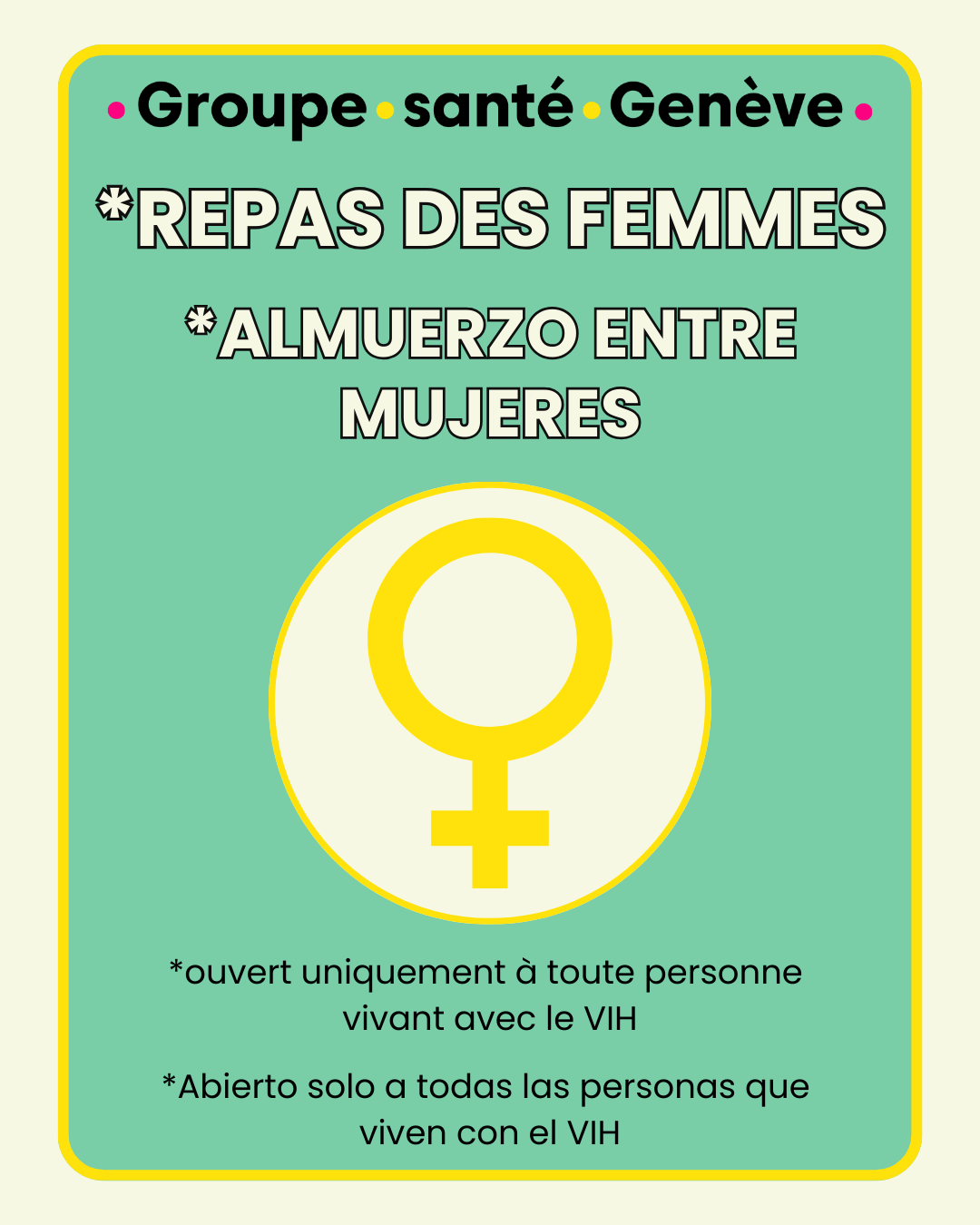 Groupe de parole * Repas des femmes*
