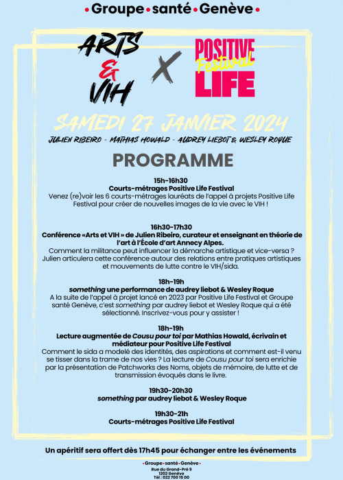 Programme Arts & VIH x Positive Life
